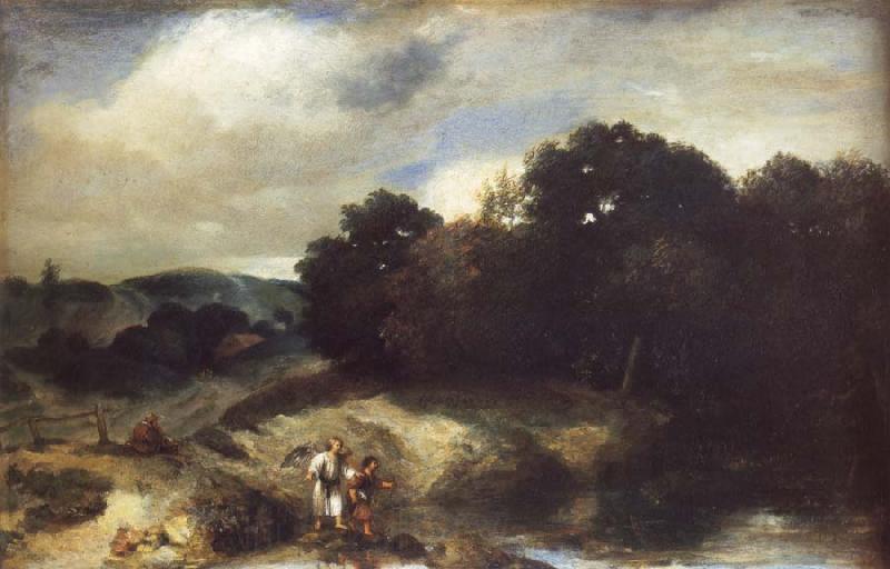 Jan lievens A Landscape with Tobias and the Angel Spain oil painting art